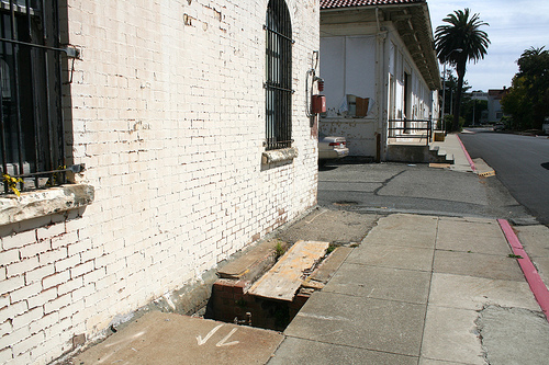 hole in a street photo